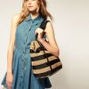 Juicy Couture Lurex Straw Tote Bag in Black - Lyst