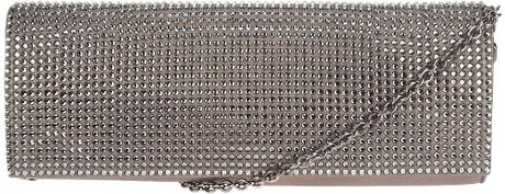 Rodo Metallic Embellished Clutch in Silver - Lyst