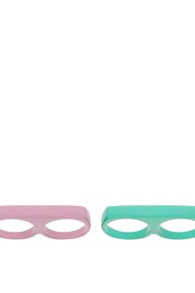 ASOS Collection Asos Pack Of Two Coloured Metal Double Finger Rings - Lyst