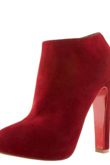 Christian Louboutin Suede Thick-heel Bootie - Lyst