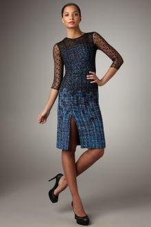 Erdem Lace-overlay Tweed Dress - Lyst
