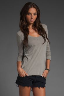 James Perse Classic Relaxed Long Sleeve Casual V Tee - Lyst