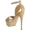 L.a.m.b. Tan Leather Kesha Woven Platform Sandals in Brown (tan) - Lyst