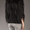 Lanvin Cropped Goat and Fox Fur Jacket in Black - Lyst