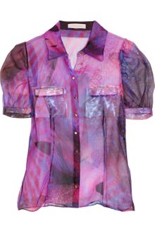 Matthew Williamson Printed Silk-organza Blouse - Lyst