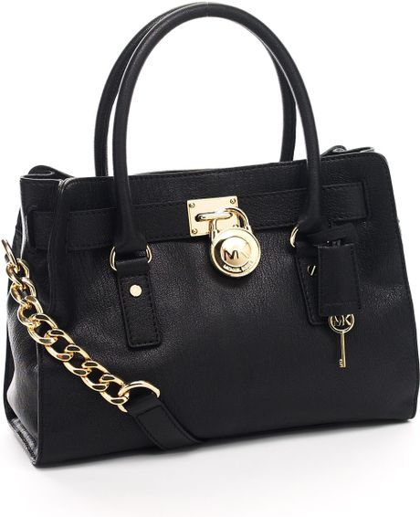 Michael Kors Hamilton Satchel, Black in Black