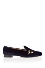 Penelope Chilvers Exclusive Navy Dandy Velvet Shoe