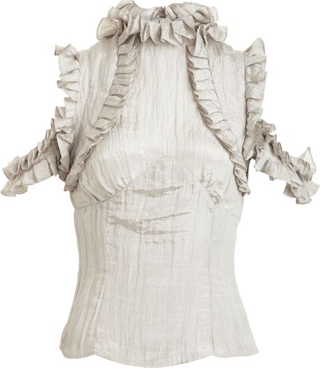 Rodarte X Opening Ceremony Crinkled Top in White (ivory) - Lyst