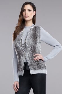 St. John Fur Vest - Lyst