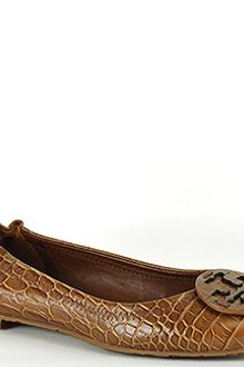 Tory Burch Reva - Almond Leather Croco Printed Ballet Flat - Lyst