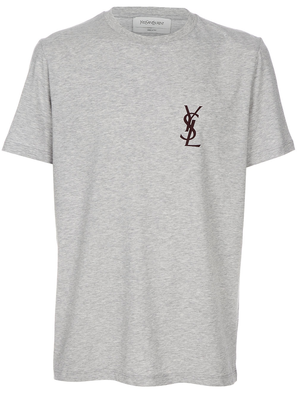 Saint Laurent Logo T-shirt in Gray for Men (grey) | Lyst