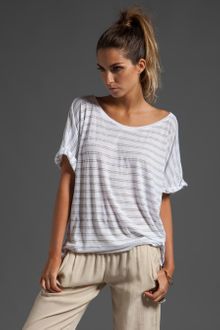 Michael Stars Stripe Cropped Tee - Lyst