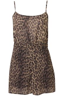 Topshop Leopard Playsuit - Lyst