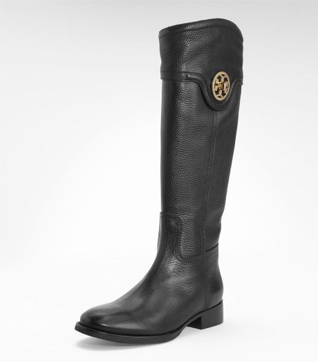 tory burch black riding boot