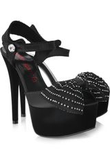 Pedro Garcia Natalie Swarovski Crystal and Satin Sandals