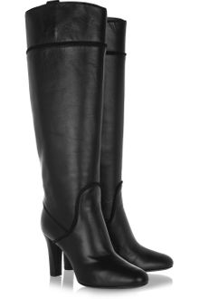 Yves Saint Laurent Passy Leather Knee Boots - Lyst