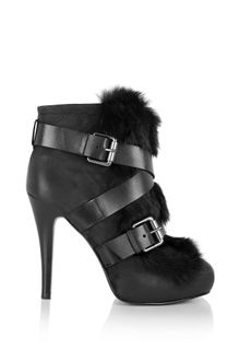 Ash Black Emma Fur Buckle Boot - Lyst