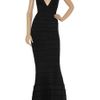 Hervé Léger Beaded Bandage Gown in Black - Lyst