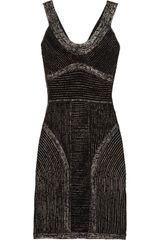 Hervé Léger Metallic-finish Bandage Dress
