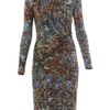 Max Mara Studio Long Sleeve Floral Dress in Multicolor (brown) - Lyst