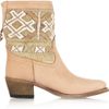 Cobra Society Embroidered Wool and Brushedleather Ankle Boots in Brown (tan) - Lyst