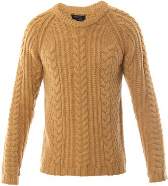 Burberry Prorsum Cable Crew Neck Jumper - Lyst