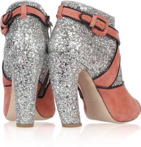 sparkly silver ankle boots