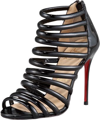 Christian Louboutin Patent String Bootie - Lyst