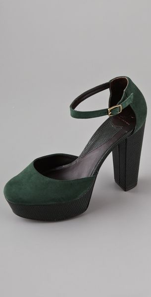 Diane Von Furstenberg Finn Suede Sandals in Green - Lyst