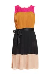 DKNY Pleated Colour Block Dress