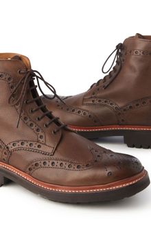 Grenson Chocolate Grain Fred Commando Boots - Lyst