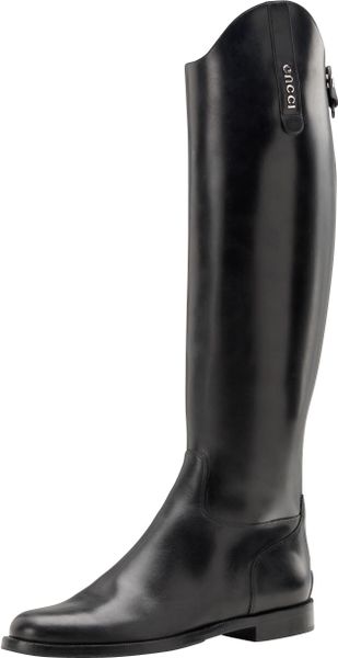 Gucci Beatriz Flat Riding Boot - Lyst