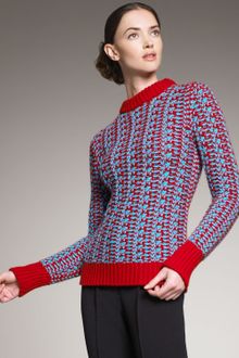 Jil Sander Two-tone Cashmere Sweater - Lyst