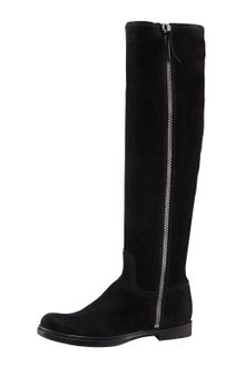 Miu Miu Tall Suede Zip Boot - Lyst