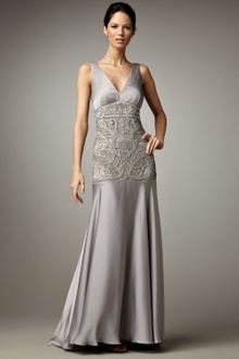 Sue Wong Applique Bustier Gown - Lyst