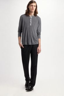 Theory Silk Henley - Lyst