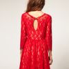 Asos Collection Asos Applique Lace Dress in Red (rednude) - Lyst