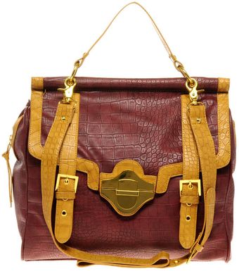ASOS Collection Asos Faux Croc Tuck Lock Day Bag - Lyst