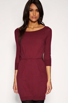 ASOS Collection Asos Round Neck Pleat Waist Knitted Dress - Lyst