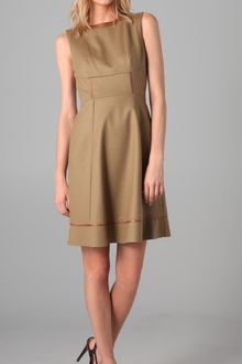 Elie Tahari Callie Dress with Leather Trim - Lyst