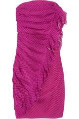 Emanuel Ungaro Ruffled Polka-dot Silk-georgette Dress