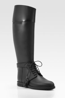 Givenchy Black Rubber Buckle Detail Rain Boots - Lyst