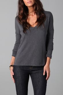 James Perse Boxy V Neck Top - Lyst