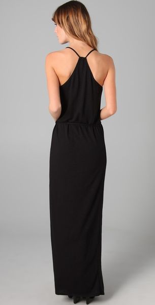 Lanston Pleated V Maxi Dress In Black Lyst 