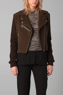Maison Martin Margiela Moto Jacket with Knit Sleeves - Lyst
