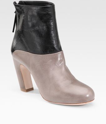 Miu Miu Two-tone Leather Ankle Boots - Lyst