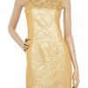 Moschino Metallic Brocade Dress in Gold - Lyst