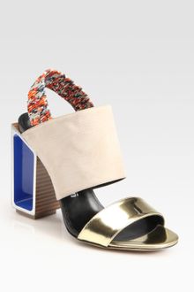 Nicholas Kirkwood For Peter Pilotto Metallic Patent Leather Sandals - Lyst