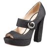Prada Lurex Peeptoe Mary Jane Pump in Black - Lyst