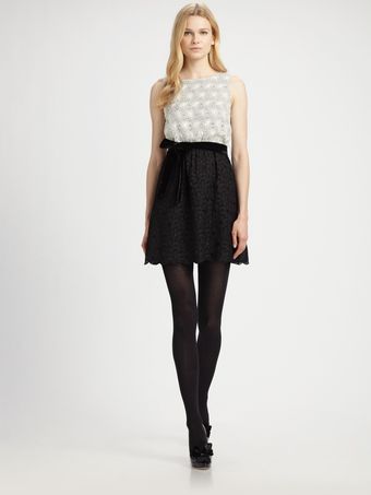 RED Valentino Embroidered Silk Dress - Lyst
